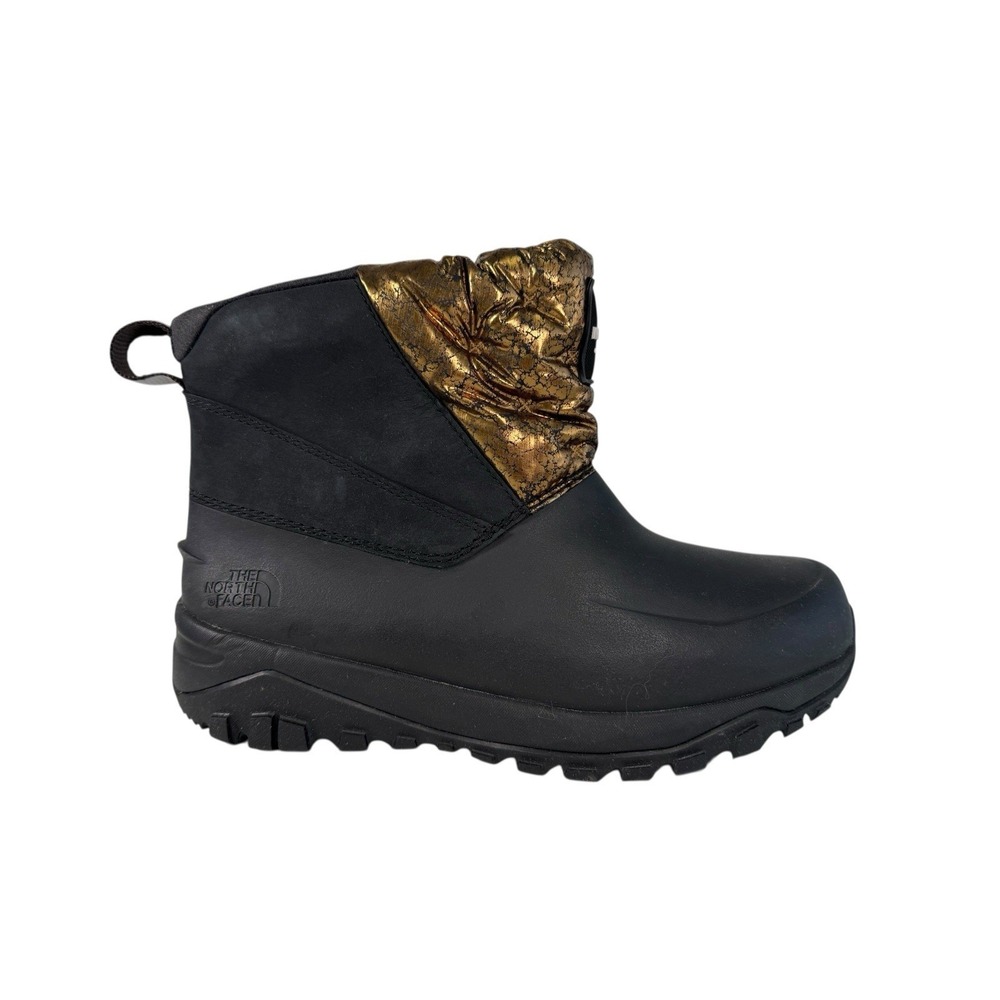 The North Face Yukiona Ankle Boots Black with gold Women's Size 7 No Box
